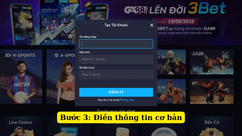 Bước 3: Điền thông tin cơ bản
