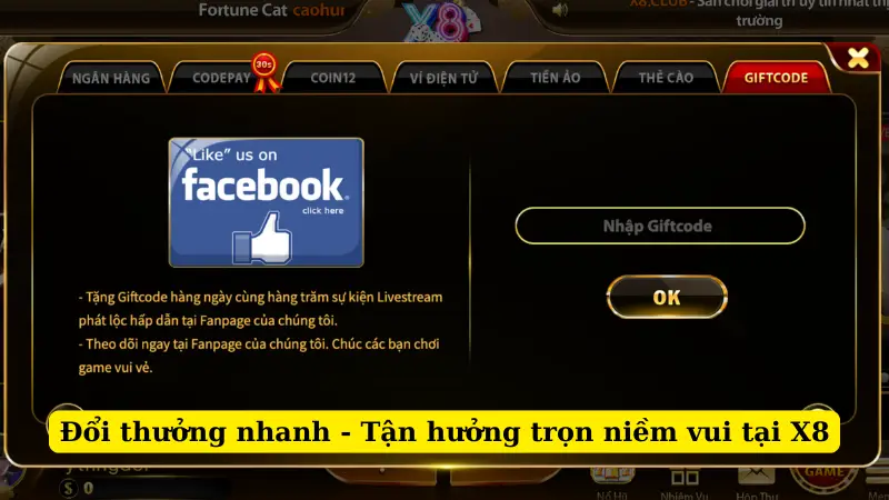 Đổi thưởng nhanh - Tận hưởng trọn niềm vui tại X8