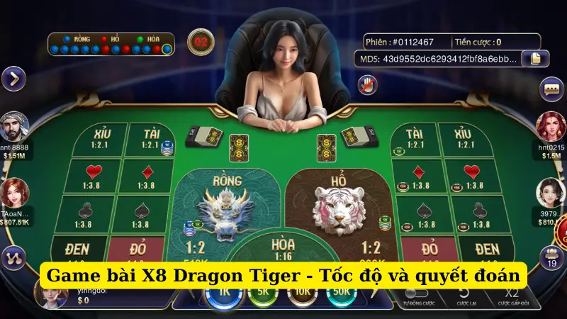 Game bài X8 Dragon Tiger - Tốc độ và quyết đoán